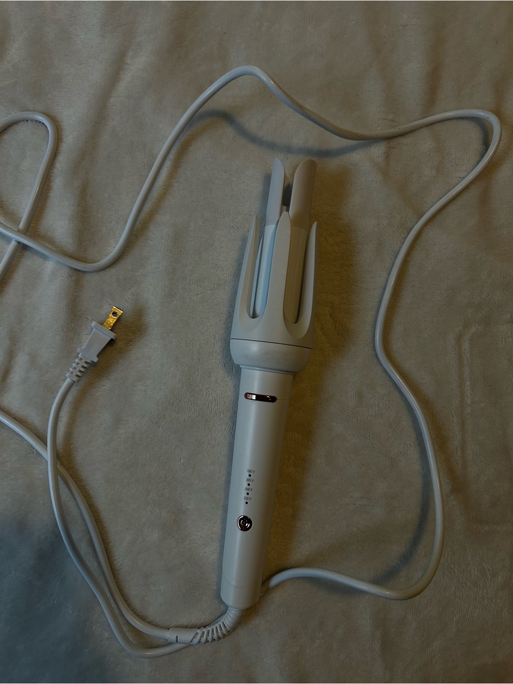 White Electric Hair Styler / Automatic Curling Wand